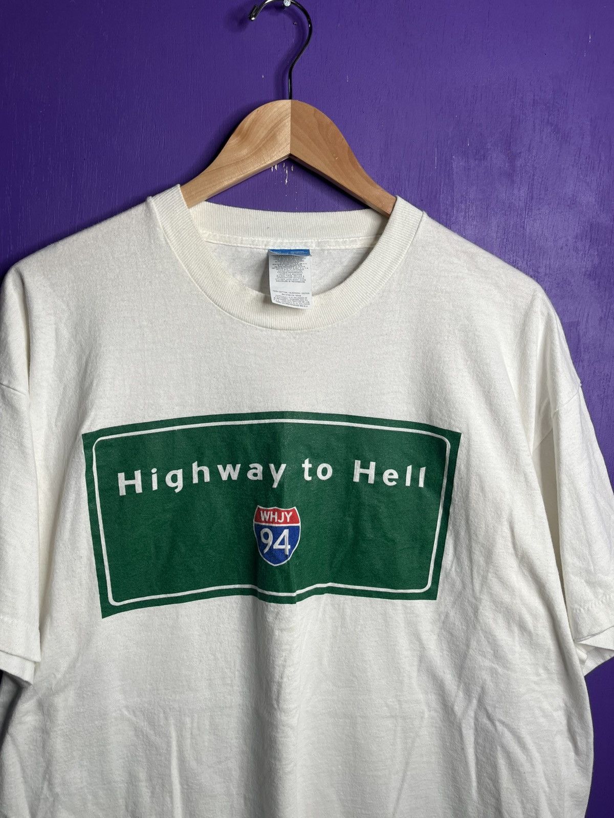 Vintage Vintage 90s Highway to Hell sign t-shirt Size US XL / EU 56 / 4 - 3 Thumbnail