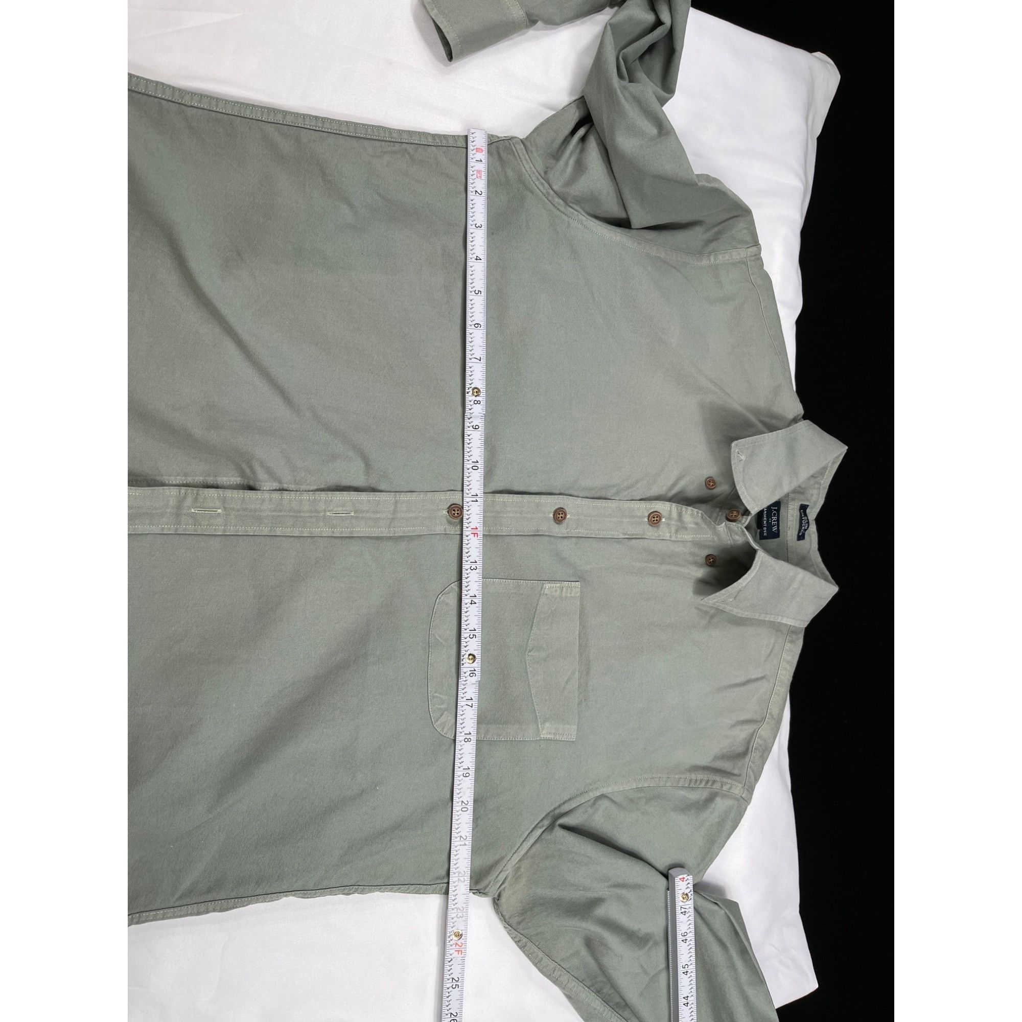 J.Crew J.Crew SKU 7702 Mens Green Slim Untucked Garment Shirt Size Size US L / EU 52-54 / 3 - 6 Thumbnail