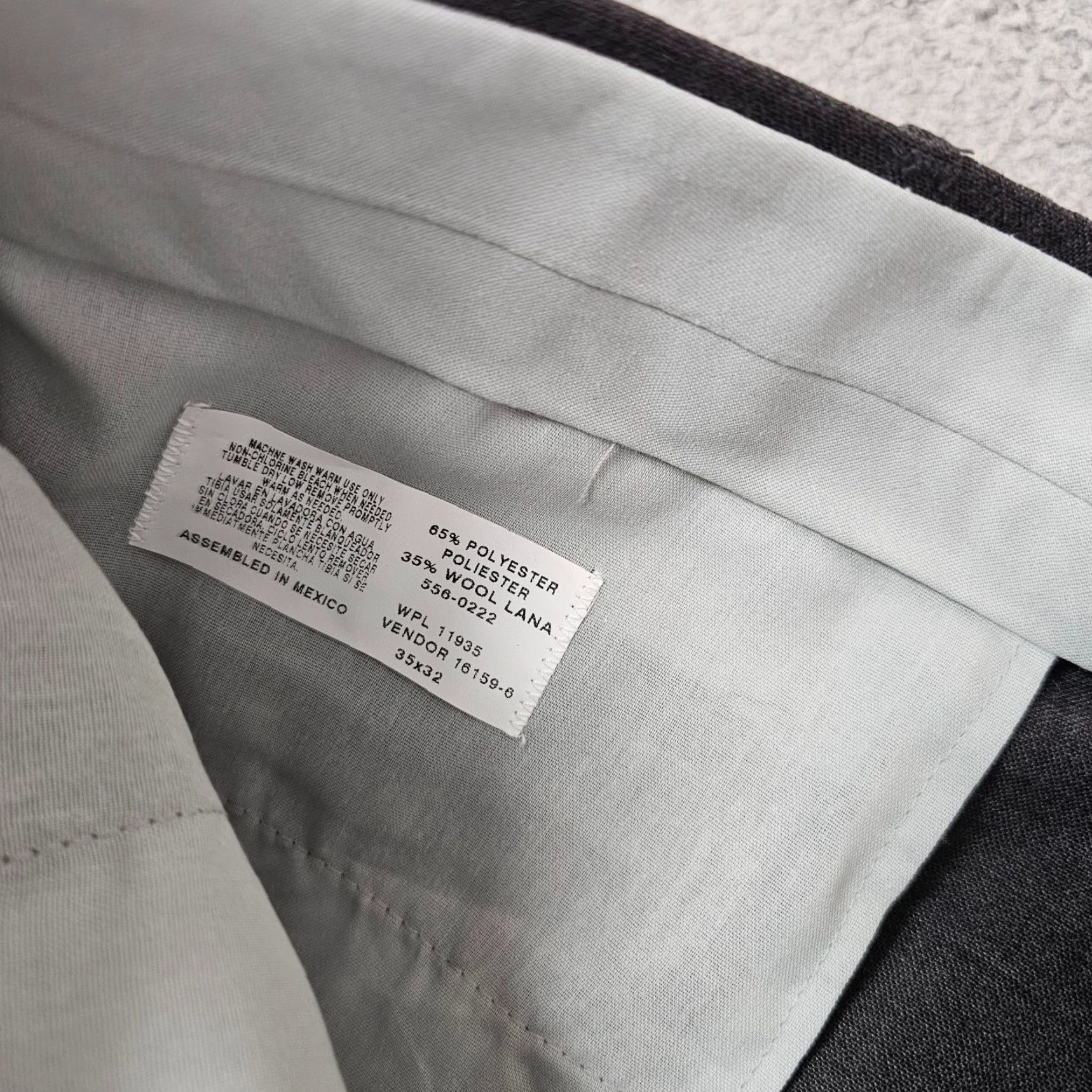 Vintage Towncraft Dress Pants Mens 35x32 Wool Blend Wrinkle Resistant Flat Front Trousers Gray Size US 35 - 5 Thumbnail