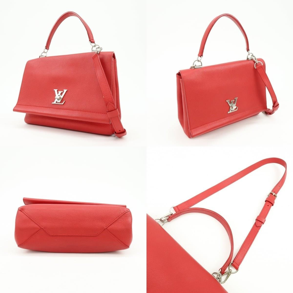 Louis Vuitton Louis Vuitton Lockme II Calfskin Top Handle Bag Red Size ONE SIZE - 3 Thumbnail