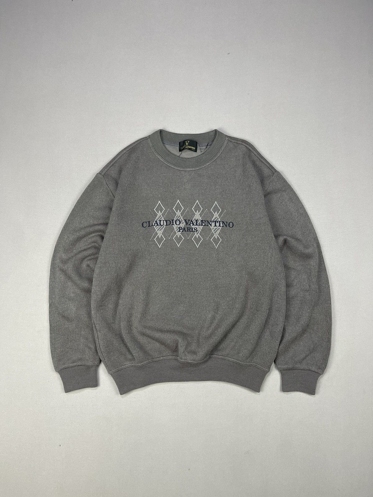 Vintage Claudio Valentino Paris Diamond Embroidery Sweater