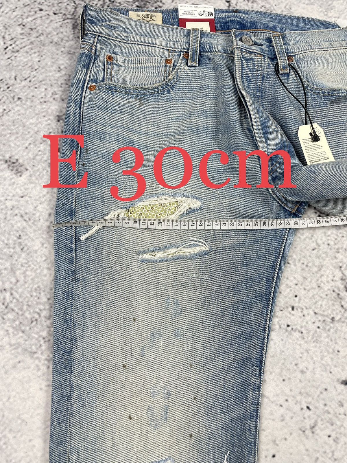 Levi's Levi’s 501 150th W32 L34 Destroyed Jeans Blue Straight Fit Size US 34 / EU 50 - 9 Thumbnail