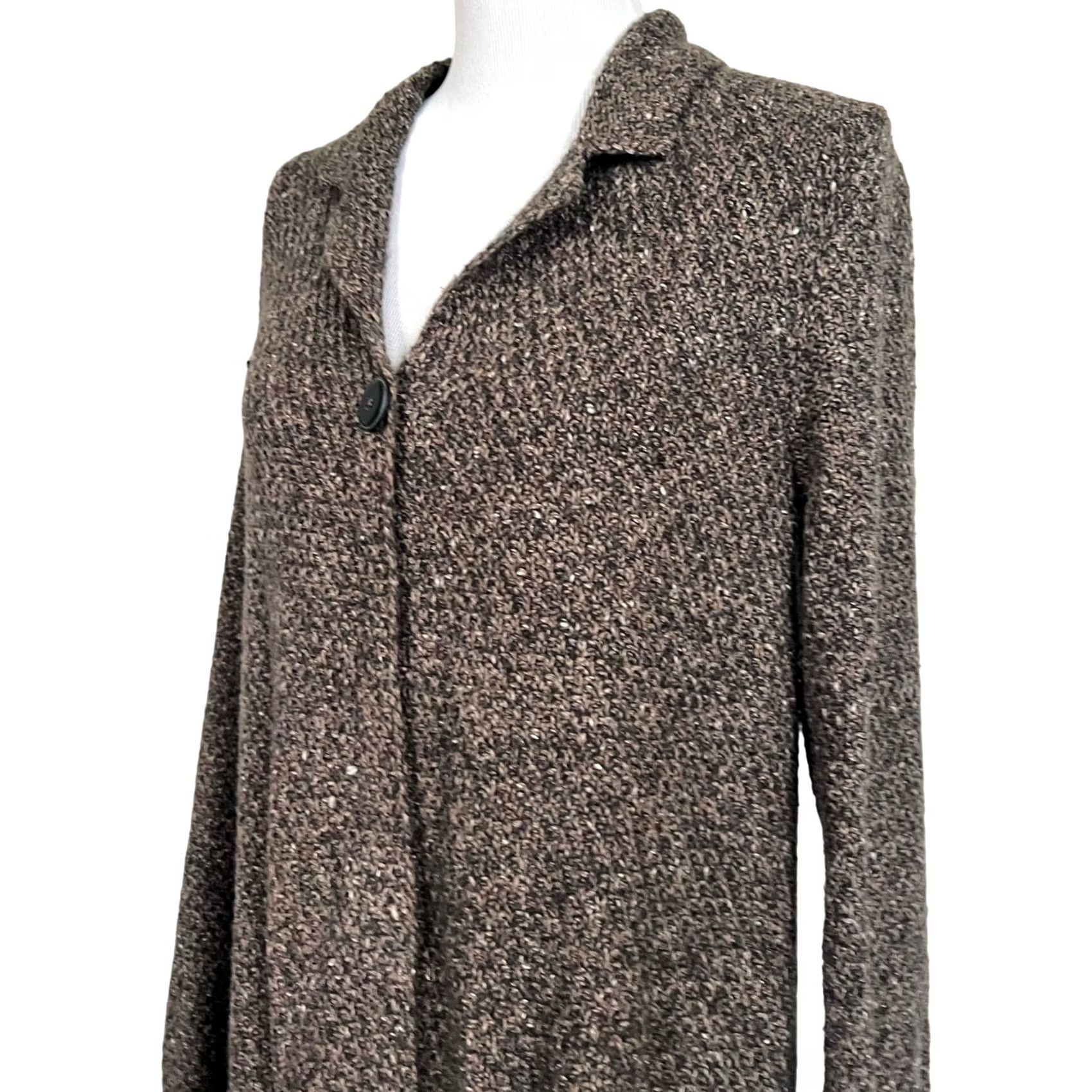 J. Jill J.Jill Cardigan Sweater Boucle Duster Brown Cotton Blend Women’s S Cardigan Cozy Winter Wool Blend (Note: No new info; only rearranged) Size S / US 4 / IT 40 - 4 Thumbnail