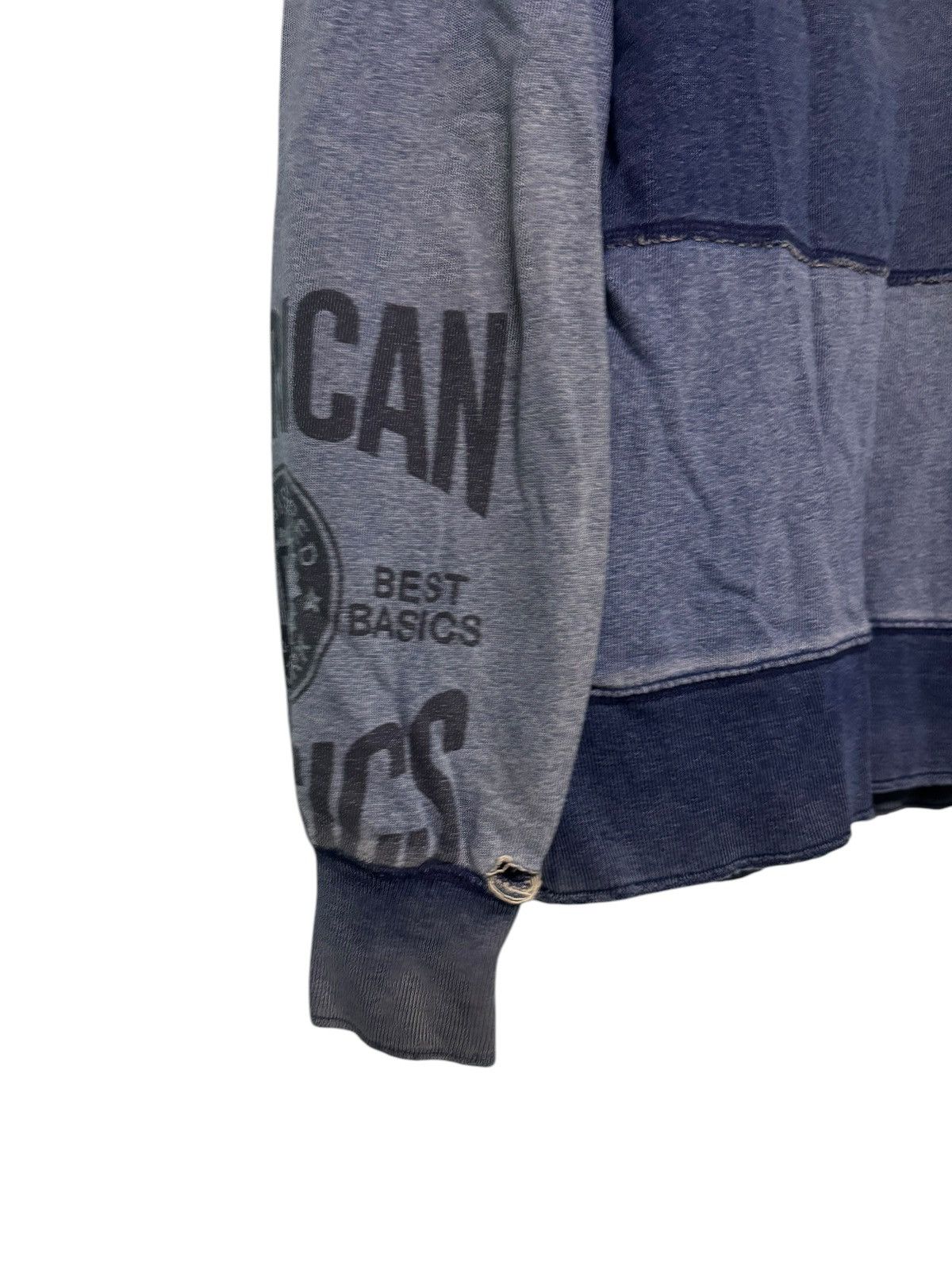 Gap × Vintage VINTAGE GAP INDIGO PATCHWORK SUNFADED DAMAGE SWEATSHIRT Y2K Size US L / EU 52-54 / 3 - 10 Thumbnail