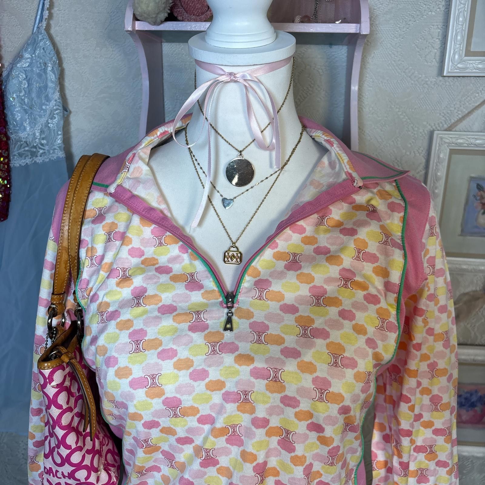 Veronique Branquinho y2k pink pastel quarter zip jacket Size US M / EU 48-50 / 2 - 3 Thumbnail