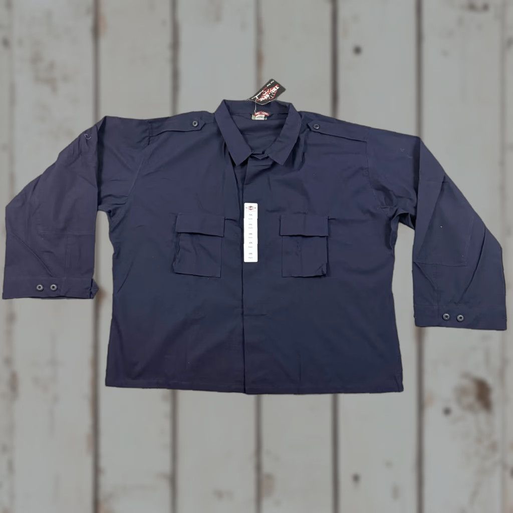 Vintage TRU-SPEC Shirt Mens 4XL Blue Canvas Tactical Utility Long Sleeve Pockets Tac Shirt Size US XXL / EU 58 / 5 - 1 Thumbnail