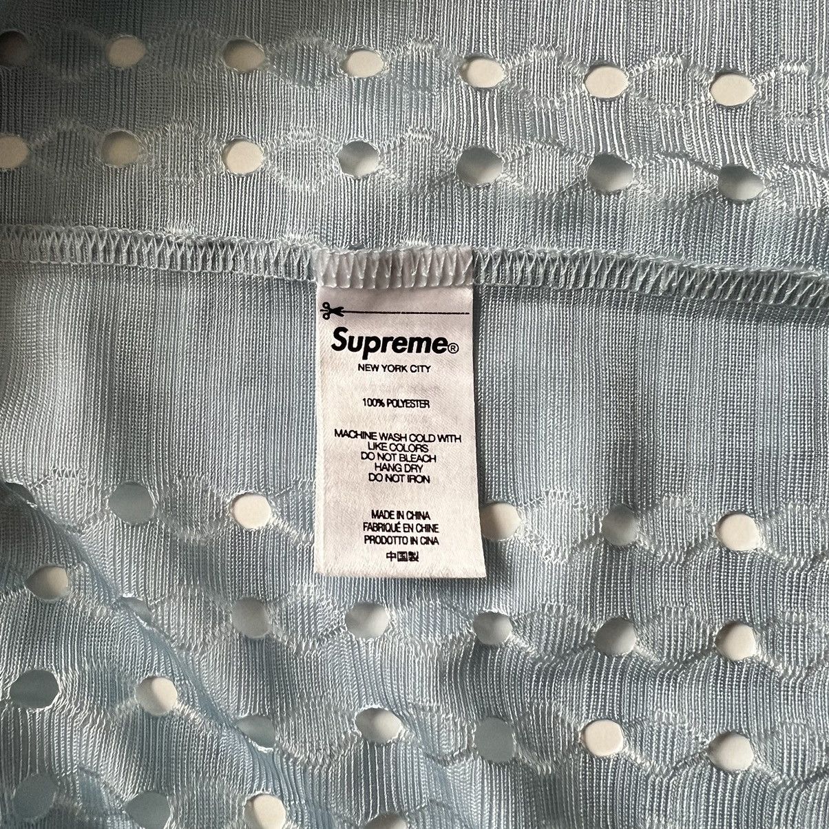 Supreme Supreme Perforated Stripe Warm Up Top Jersey Light Blue L Size US L / EU 52-54 / 3 - 5 Thumbnail