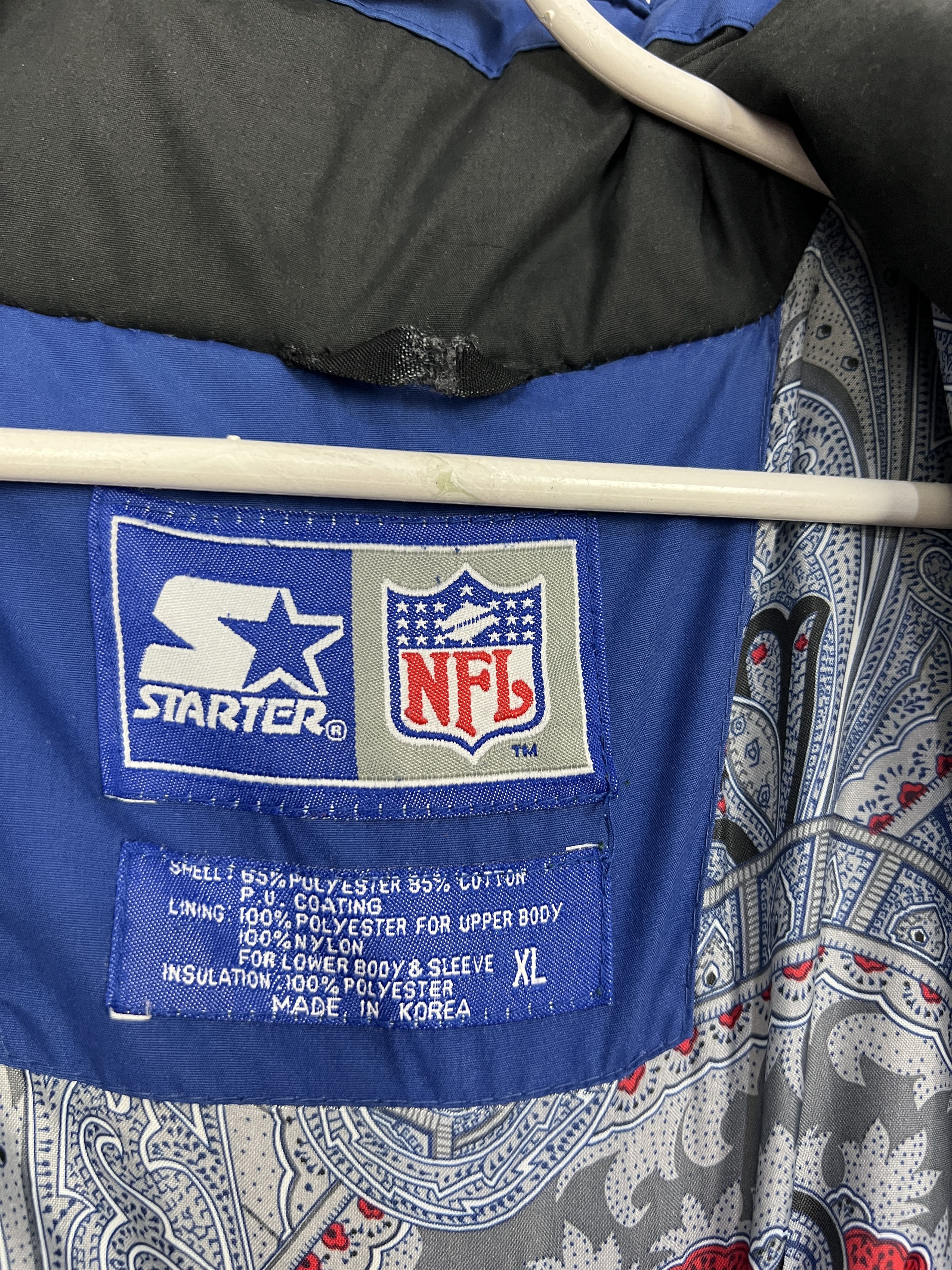 Starter Vintage 90's Buffalo Bills Padded Long Jacket NFL Rare Size US XL / EU 56 / 4 - 9 Thumbnail