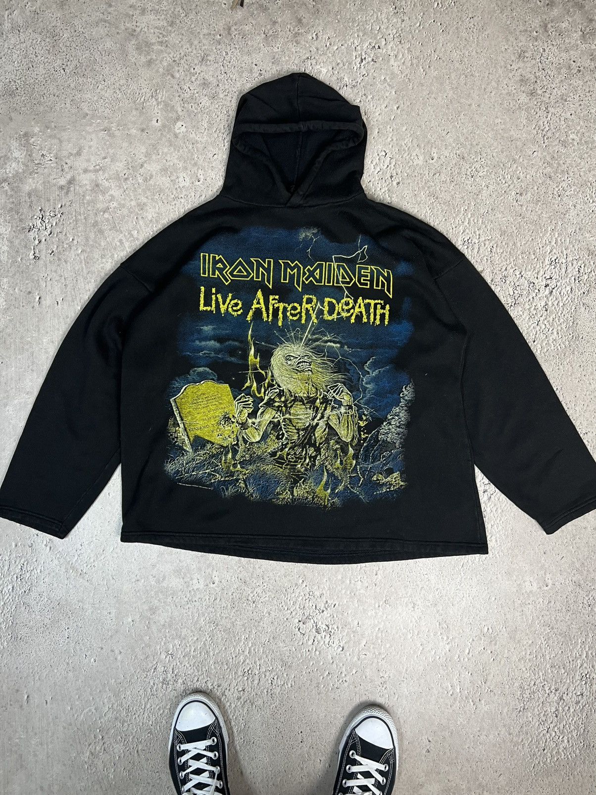 Band Tees × Iron Maiden × Vintage Vintage IRON MAIDEN 90s boxy l Grunge Hoodie Size US L / EU 52-54 / 3 - 1 Thumbnail