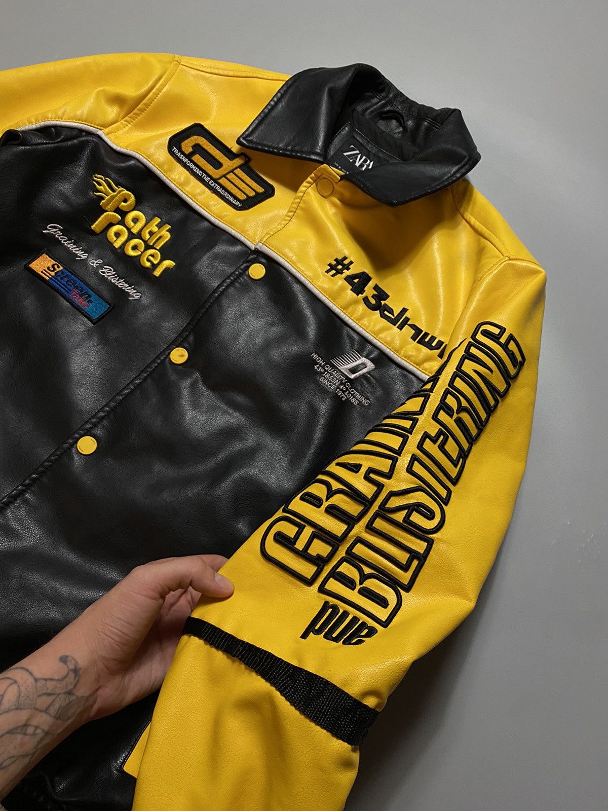 RARE❗️Zara racing leatherette jacket