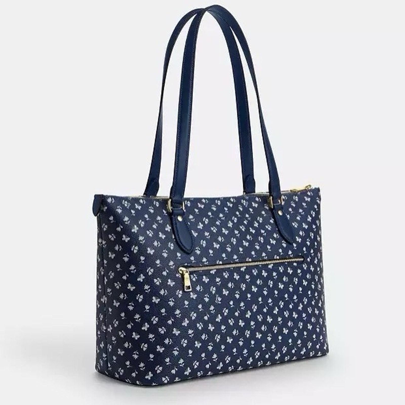 Coach NWT Coach Gallery Tote Bag Floral CBM20 Gold/Deep Blue Size ONE SIZE - 8 Thumbnail