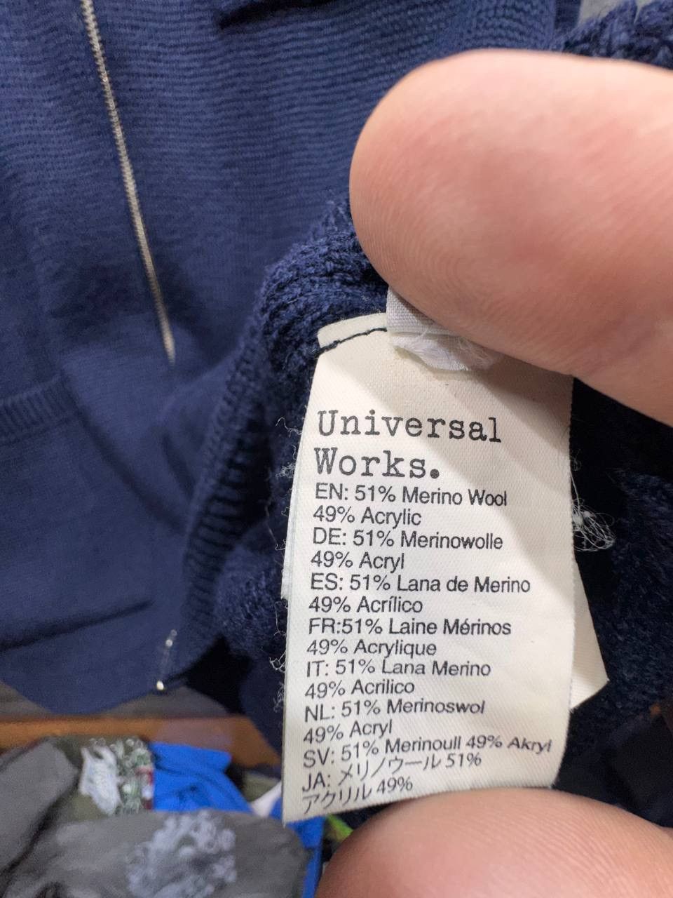 Universal Works Universal Works Zip Knit Cardigan Navy Wool Men’s Sweater Size US S / EU 44-46 / 1 - 13 Thumbnail