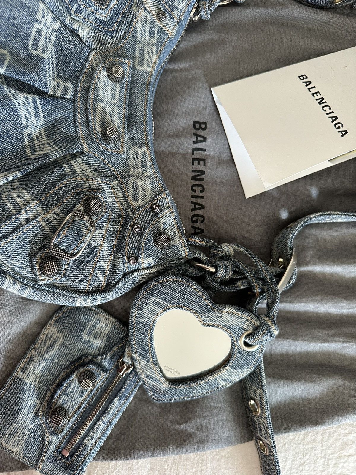 Balenciaga Balenciaga Le Cagole Shoulder Bag XS BB monogram denim blue Size ONE SIZE - 3 Thumbnail