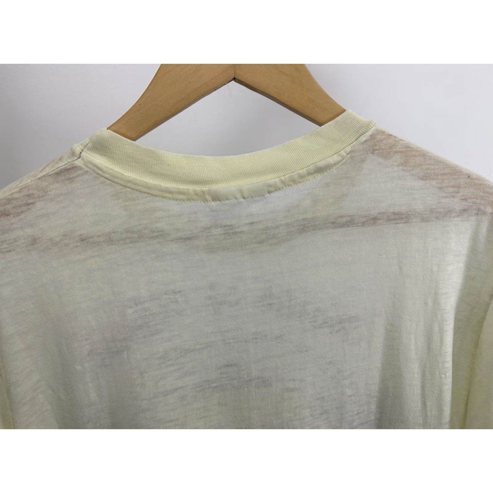 Hanes VTG 80s World Of Wheels Hot Rods Custom Cars Paper Thin Burnout Worn T-Shirt L Neon Yellow Mens Hanes Shirt Size US L / EU 52-54 / 3 - 6 Thumbnail