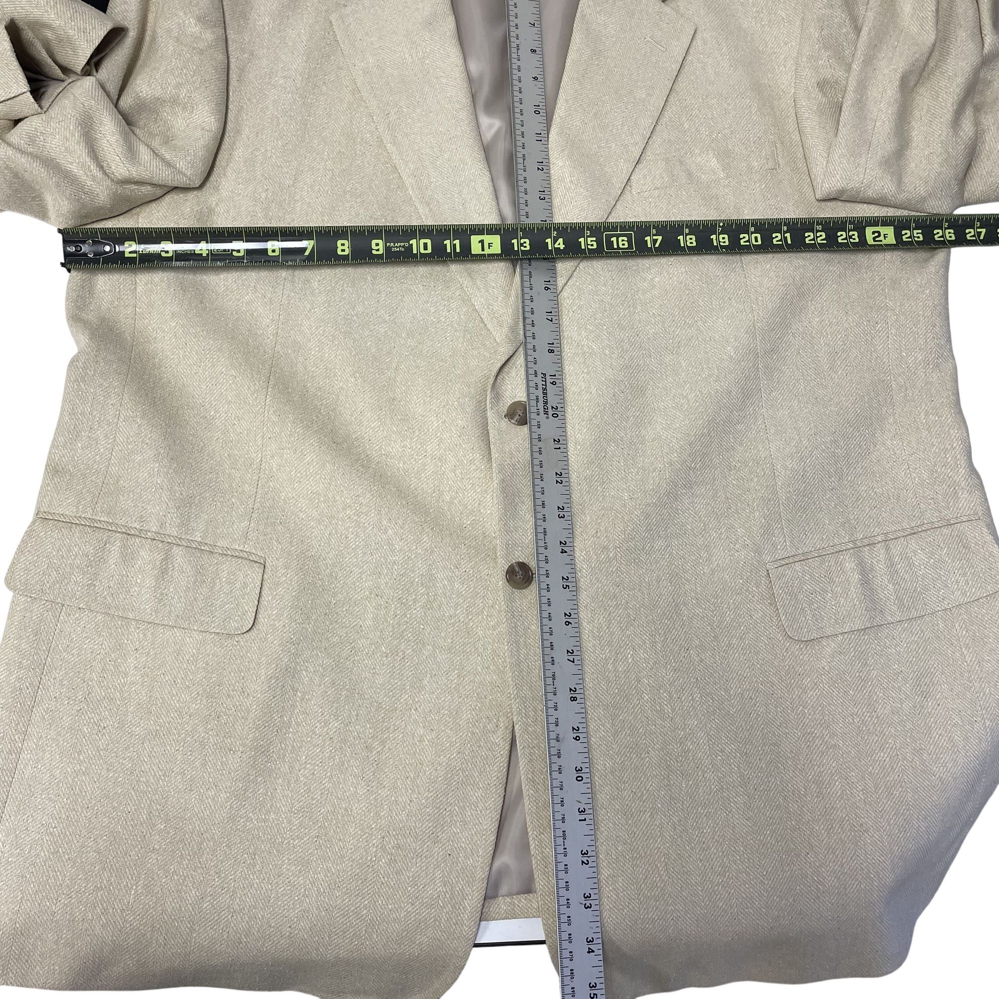 Other Vtg Matka SILK Beige Sport Coat HERRINGBONE Tropical Jacket Size 50R - 9 Thumbnail