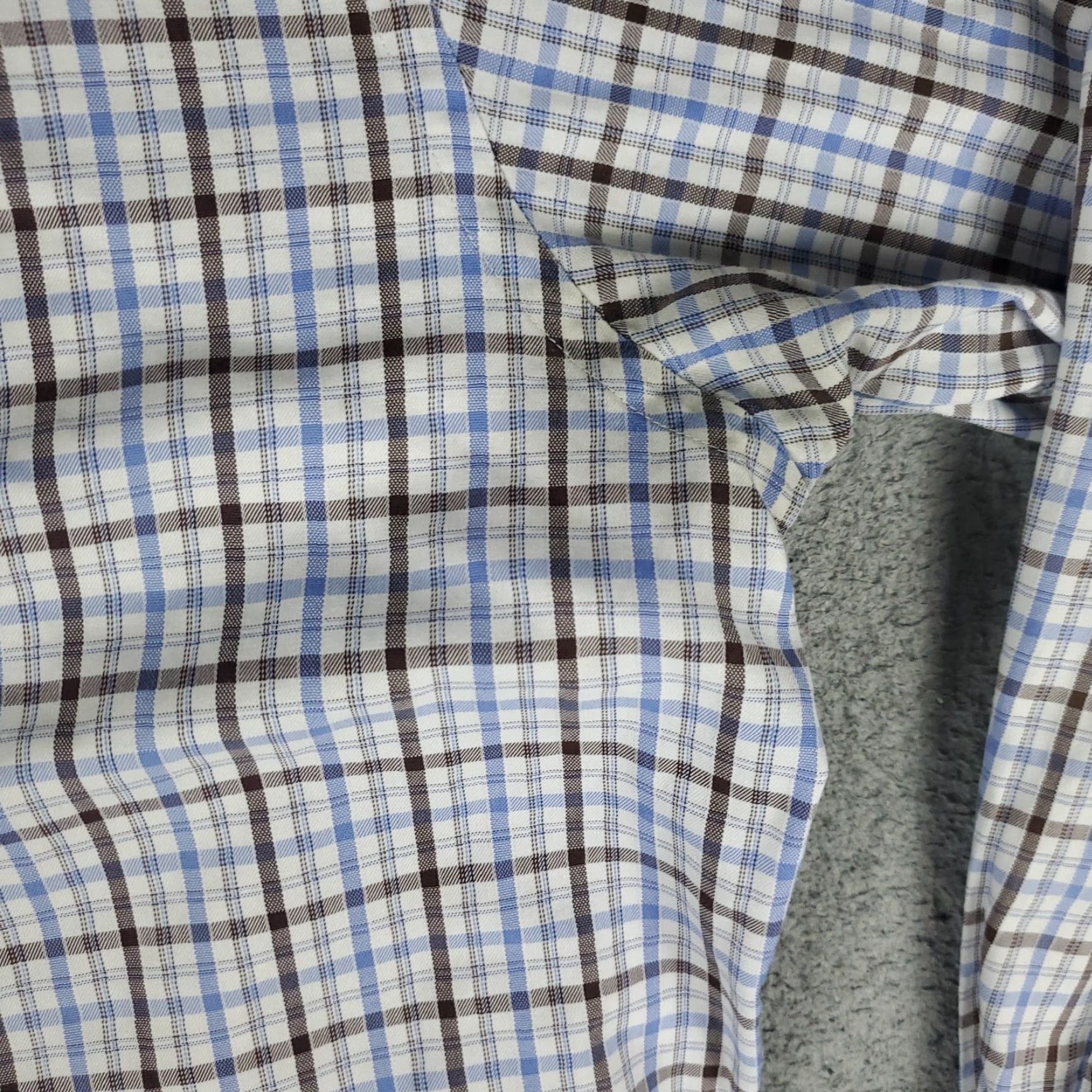 David Donahue David Donahue Shirt Mens Size 16.5 Blue Plaid Dress Button Up Long Sleeve Size 42R - 4 Thumbnail