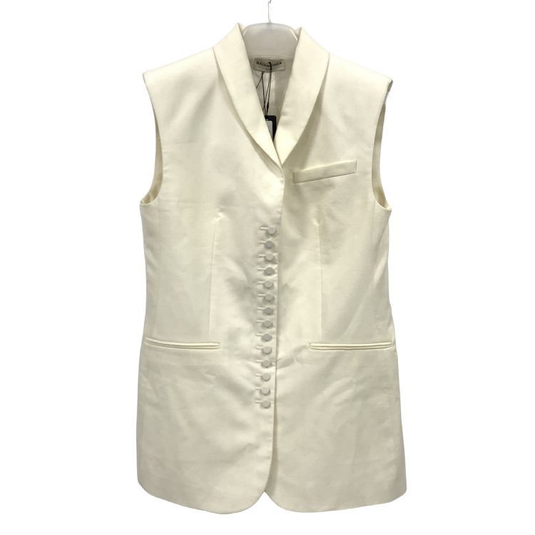 Balenciaga Balenciaga White Wool Mohair Blend Vest Size 38 Size S / US 4 / IT 40 - 1 Thumbnail