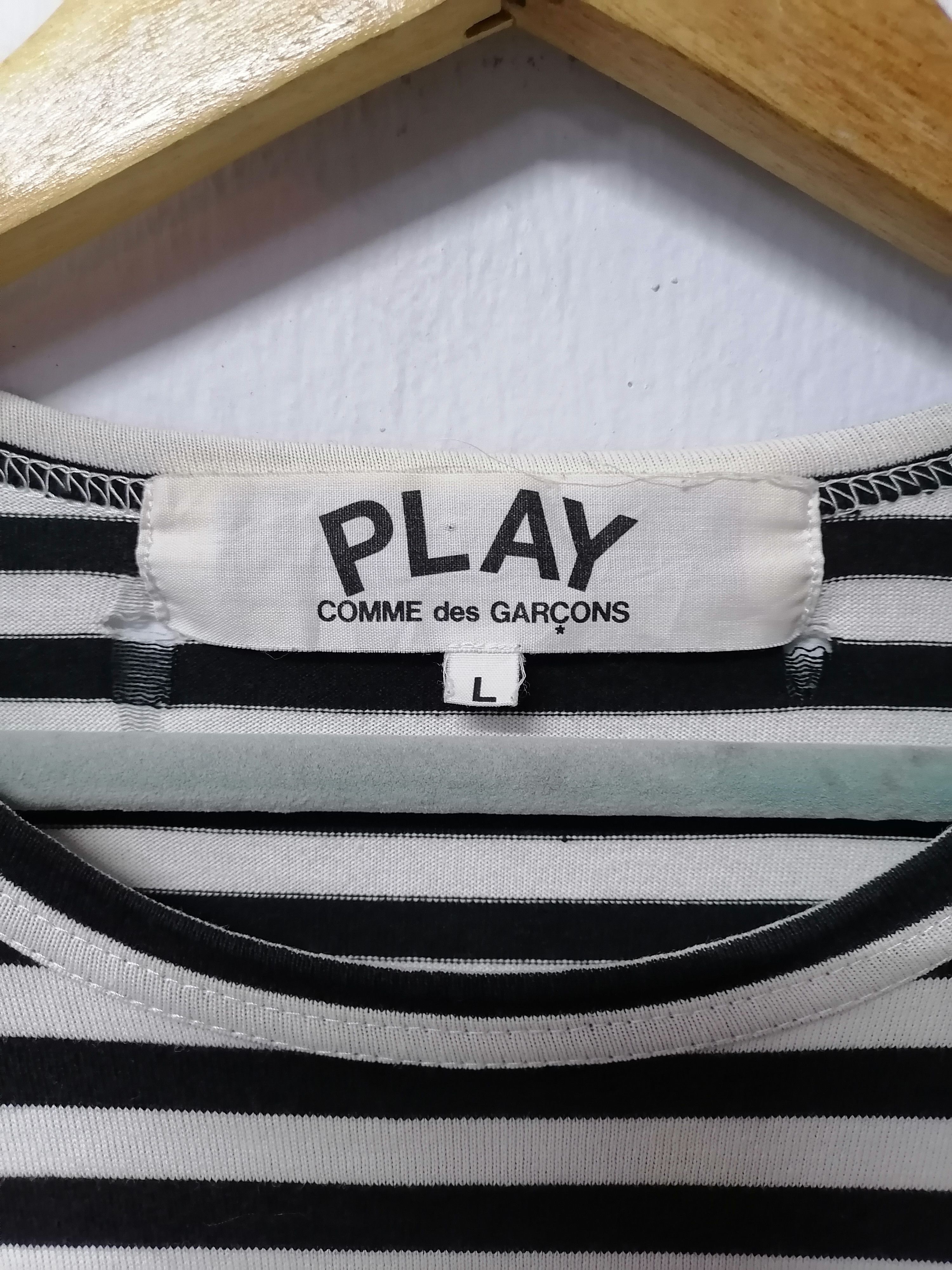 Comme des Garcons PLAY × Designer Cdg Play Stripe ICONIC Kurt Cobain Long Sleeve T-shirt Size US L / EU 52-54 / 3 - 4 Thumbnail