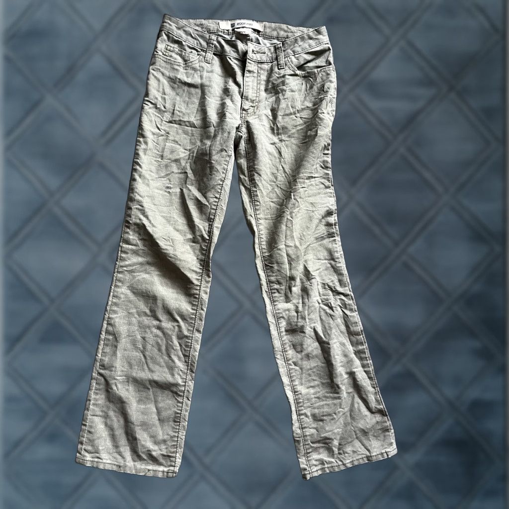 Gap VTG Gap Long And Lean Pants Womens 1R Beige Fine Corduroy Stretchy Boot Cut Pants Size 25" / US 0 / IT 36 - 1 Thumbnail