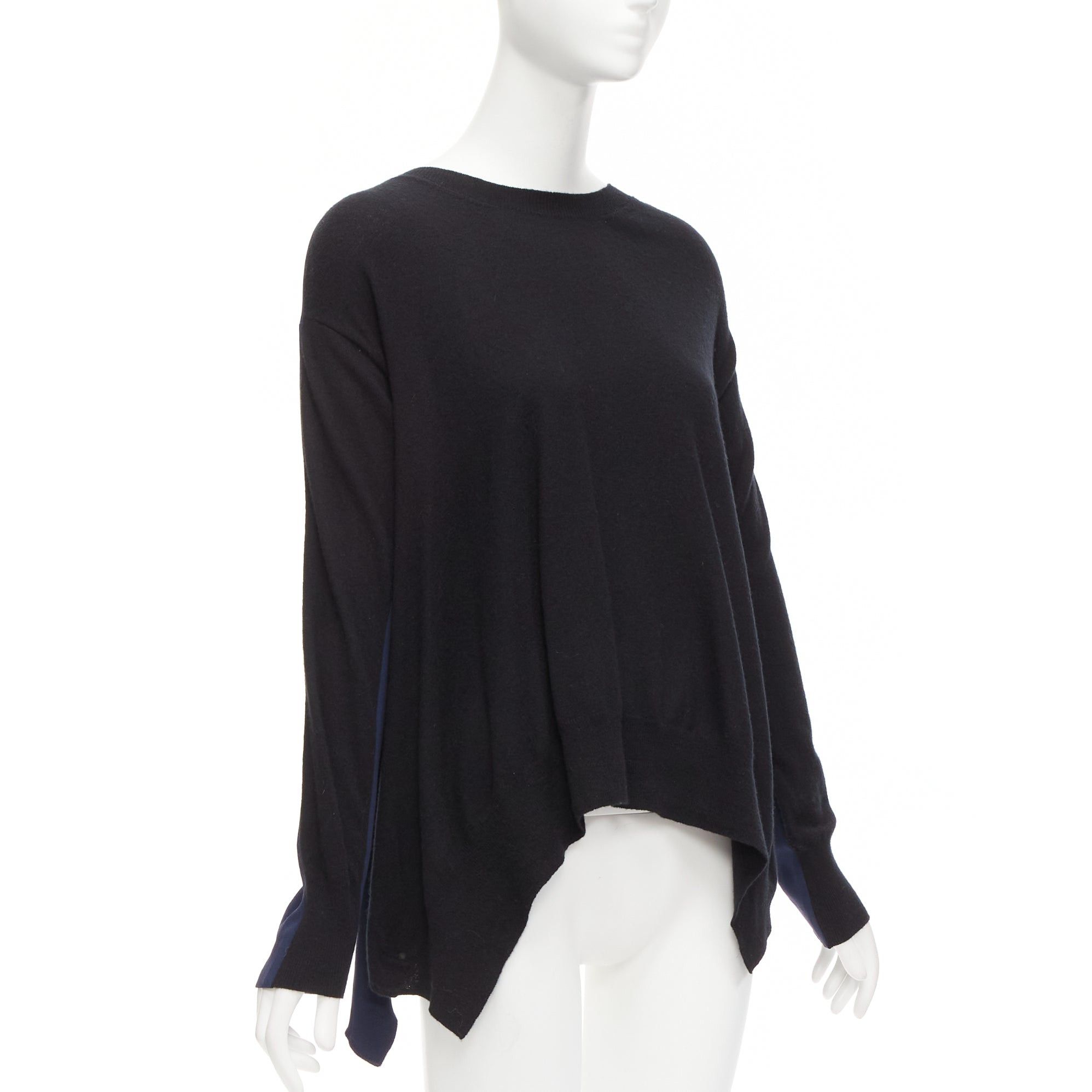 Stella McCartney STELLA MCCARTNEY 2014 black navy virgin wool handkerchief sweater top IT42 M Size M / US 6-8 / IT 42-44 - 1 Thumbnail