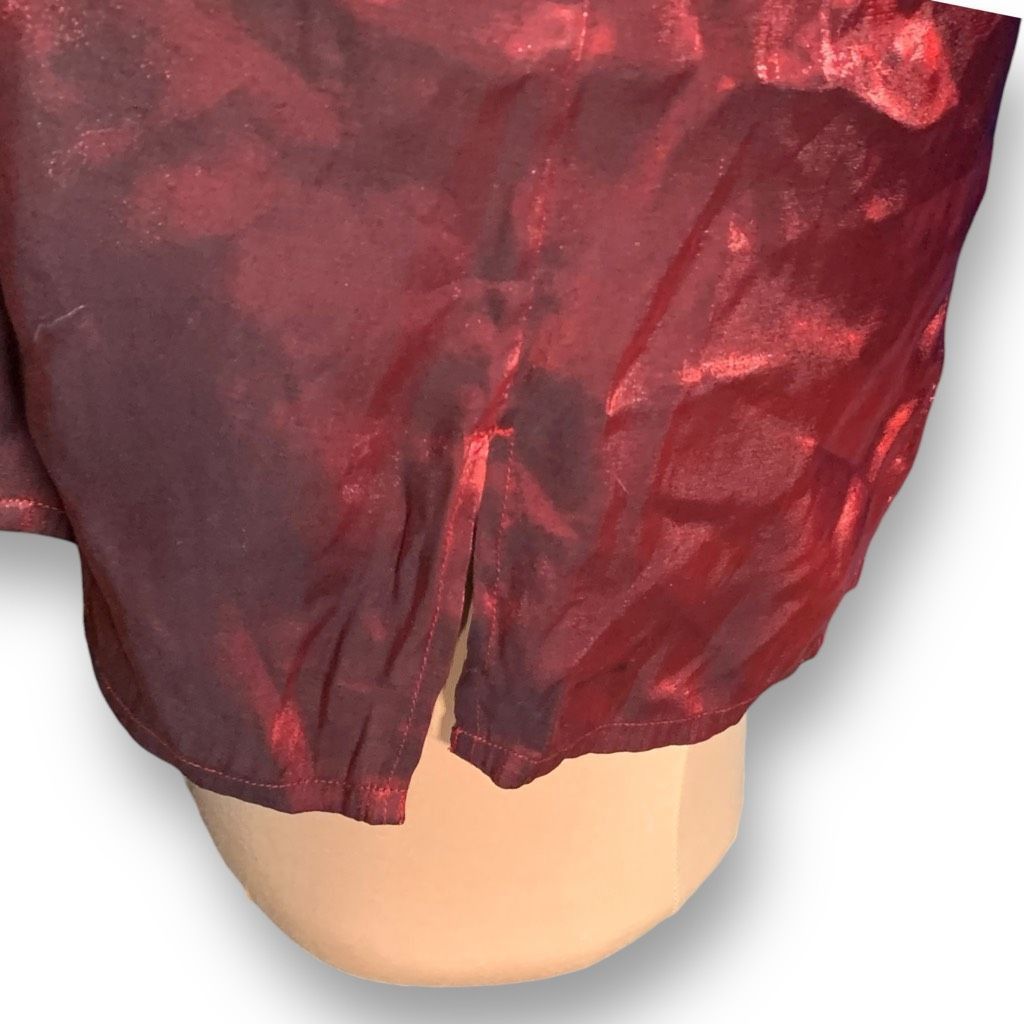 Vintage Vintage Caran New York Metallic Burgundy Red Button-Up Colla Size XL / US 12-14 / IT 48-50 - 5 Thumbnail