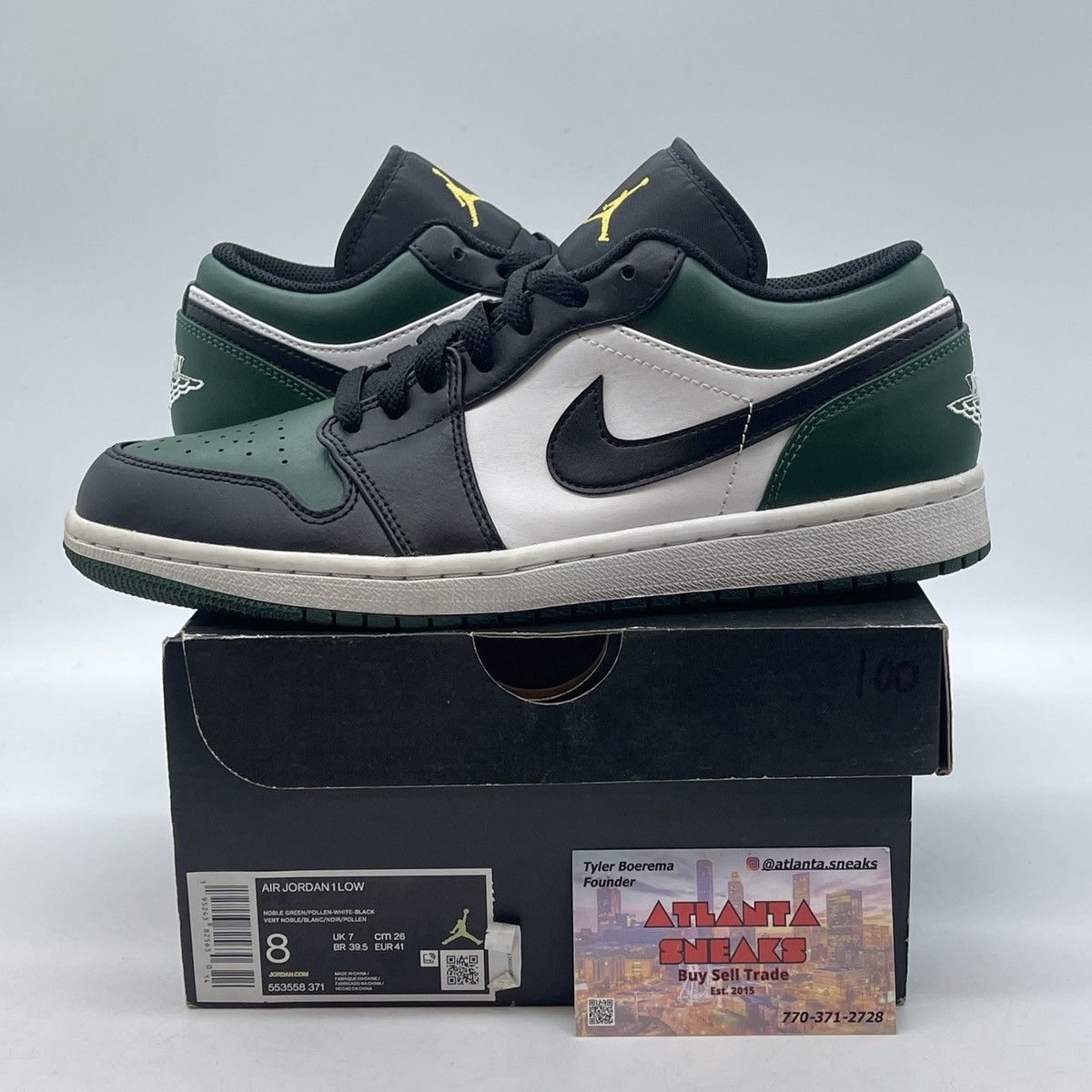 Jordan Brand Air Jordan 1 low green toe Size US 8 / EU 41 - 1 Thumbnail