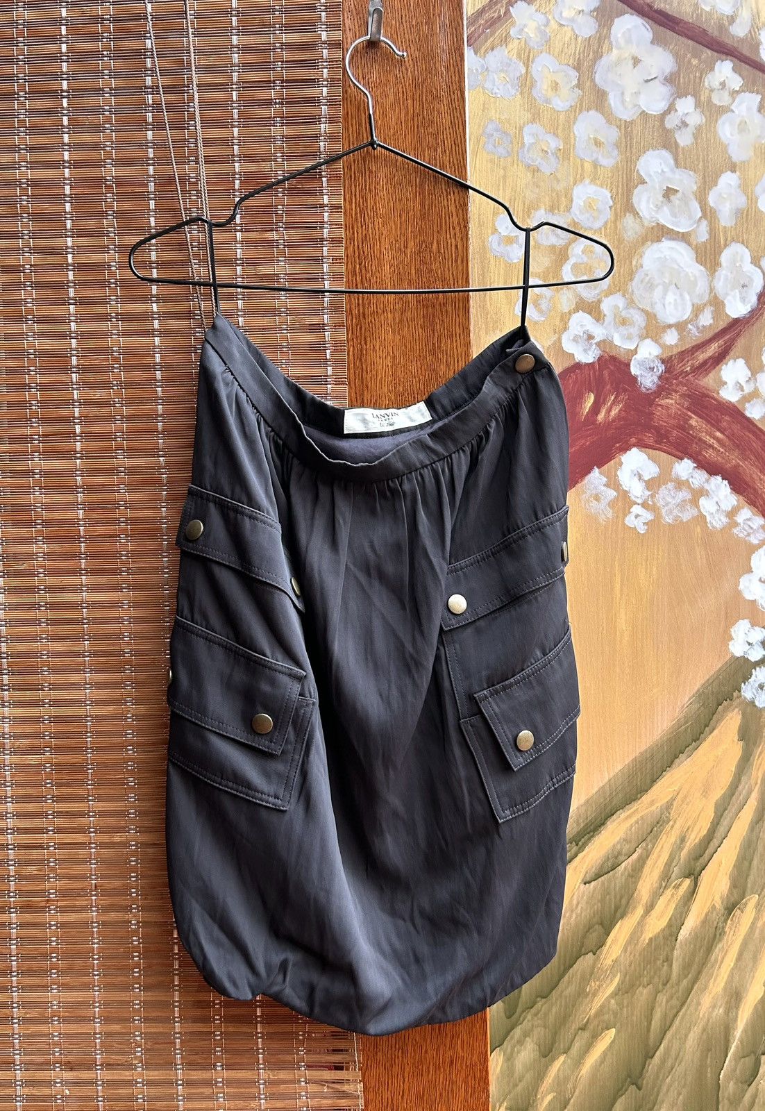 Lanvin × Vintage Lanvin Paris Eté 2007 Silk Front Snap Pocket Detail Skirt Size 27" / US 4 / IT 40 - 1 Thumbnail