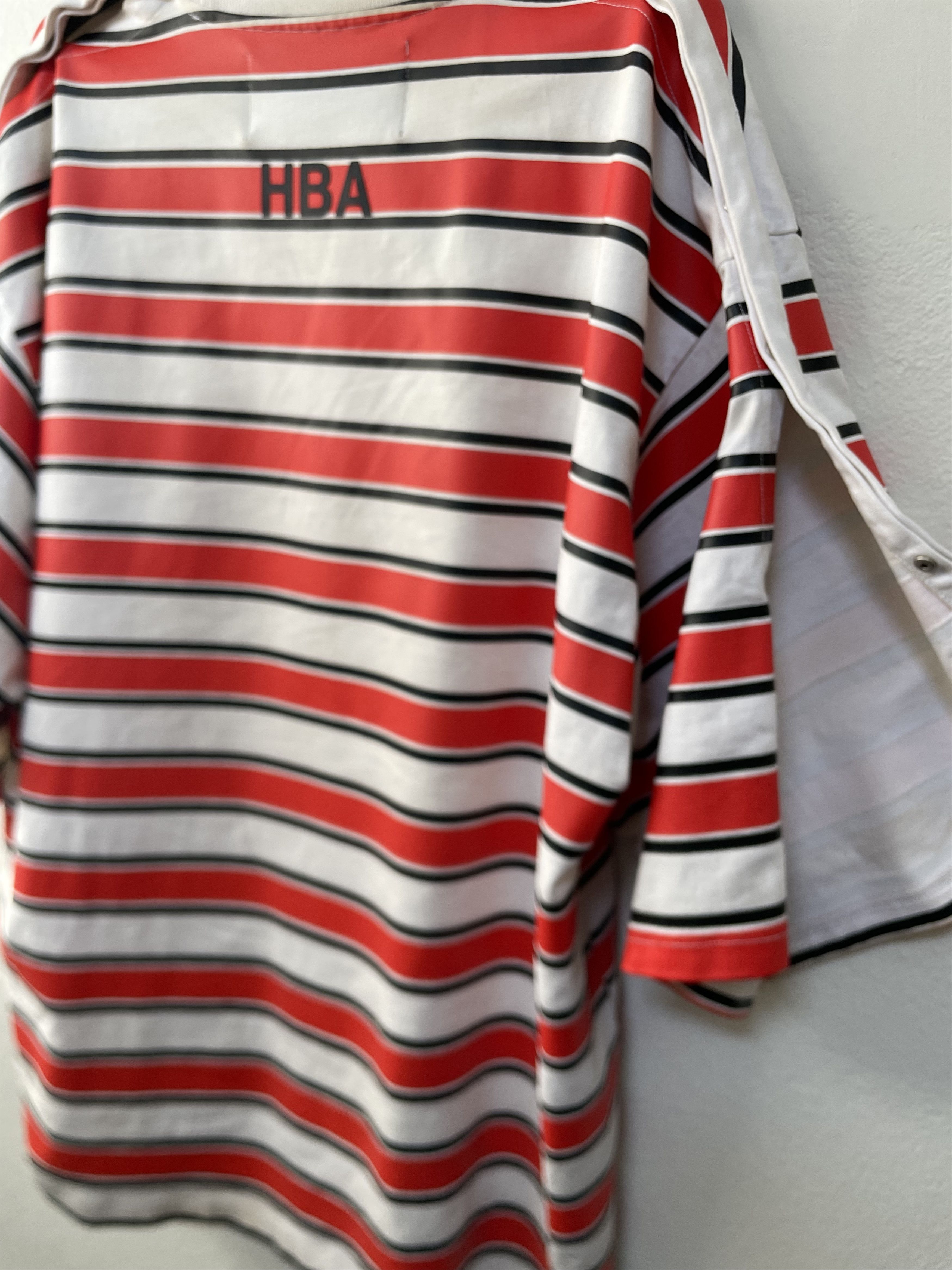 Hood By Air RARE HBA OVERSIZED STRIPED BUTTON SLEEVE TOP Size US L / EU 52-54 / 3 - 1 Thumbnail