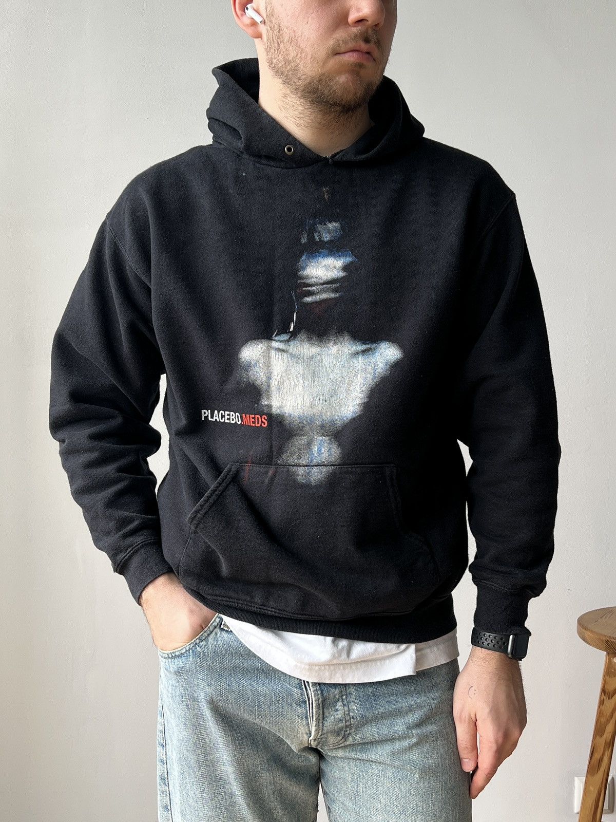 Fruit Of The Loom Vintage Placebo MEDS Tour 2006 Hoodie Rare Black M/L Size US M / EU 48-50 / 2 - 2 Thumbnail