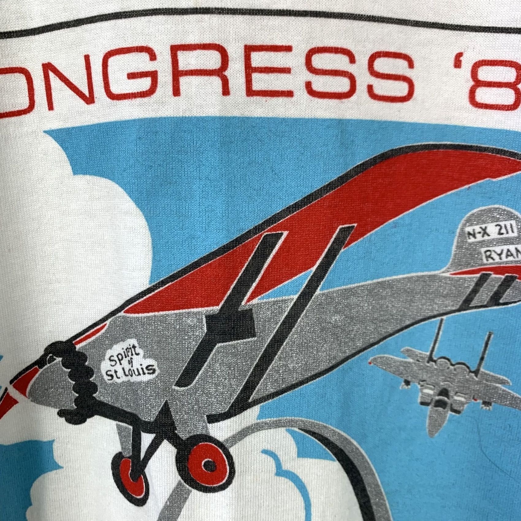 Vintage VINTAGE National Congress on Aviation & Space Education T-Shirt Men L Screen Stars Best Graphic Print Size US L / EU 52-54 / 3 - 7 Thumbnail