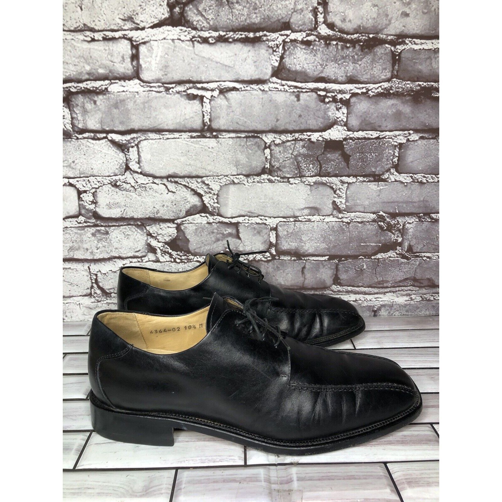 Pronto Uomo Pronto Uomo Black Leather Oxford Derby Lace Up Dress Shoes M Size US 10.5 / EU 43-44 - 3 Thumbnail