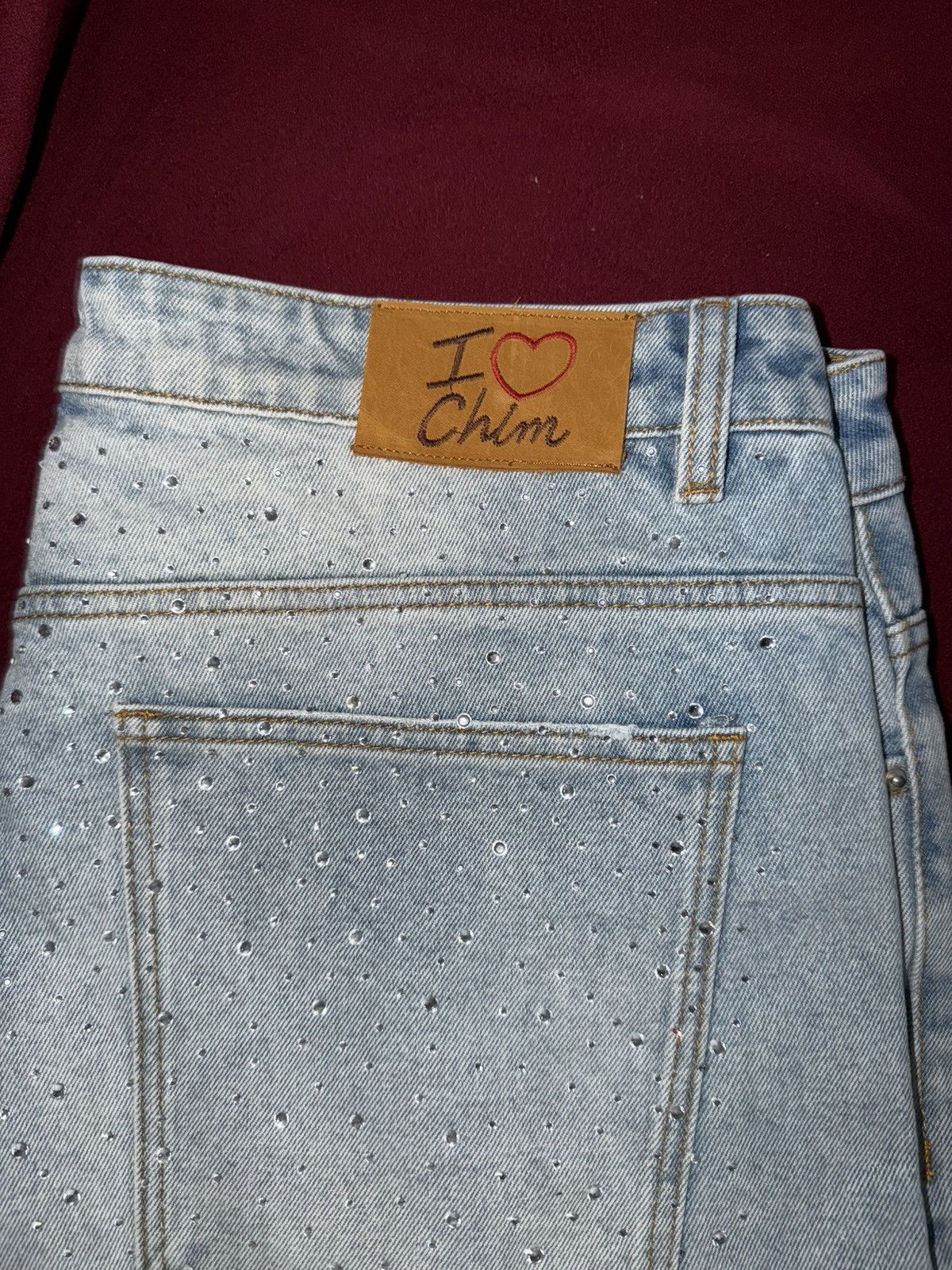 HMDD HMDD Billie Jean Rhinestone Shorts Light Wash Size XXL Size US 38 / EU 54 - 3 Thumbnail