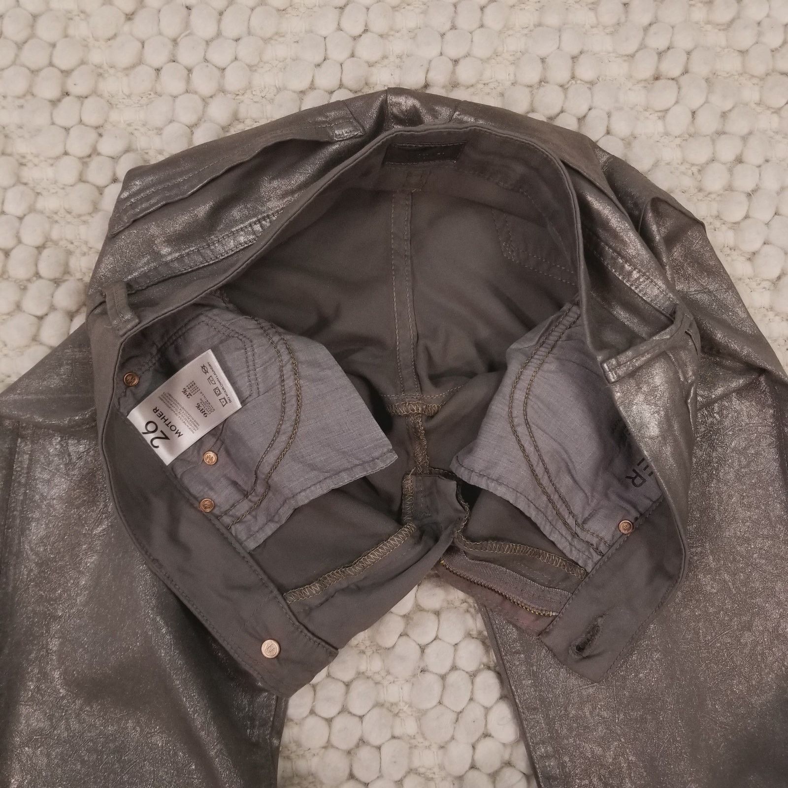 MOTHER Mother The Looker Jeans Disturbing the Peace Gunmetal Sz 26 Size 26" / US 2 / IT 38 - 6 Thumbnail