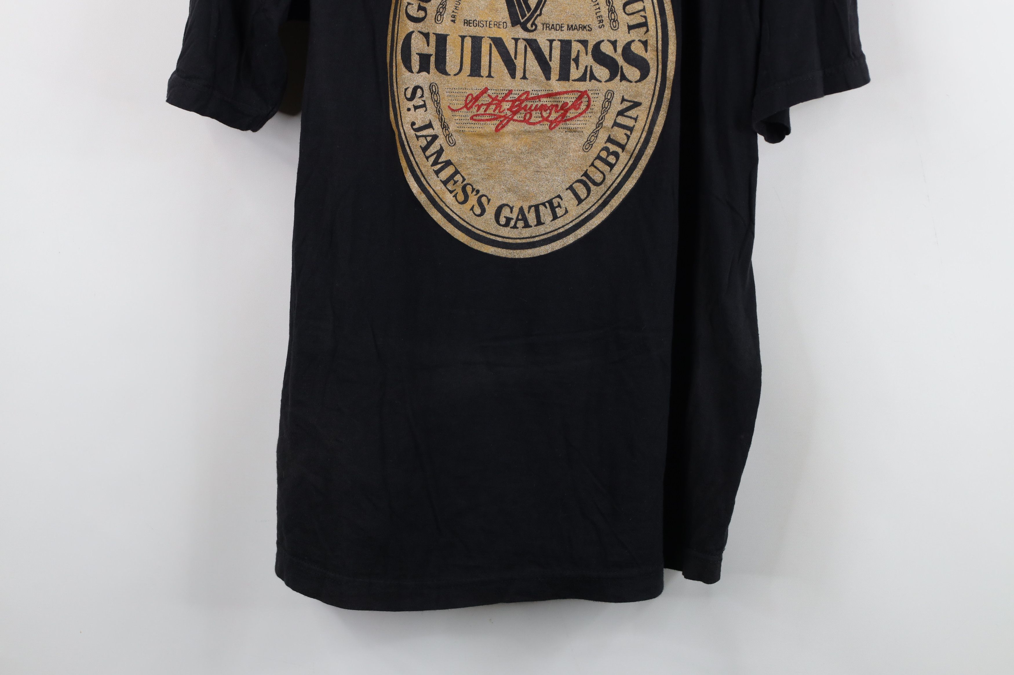 Vintage Vintage 90s Spell Guinness Beer Extra Stout T-Shirt Black Size US XL / EU 56 / 4 - 3 Thumbnail