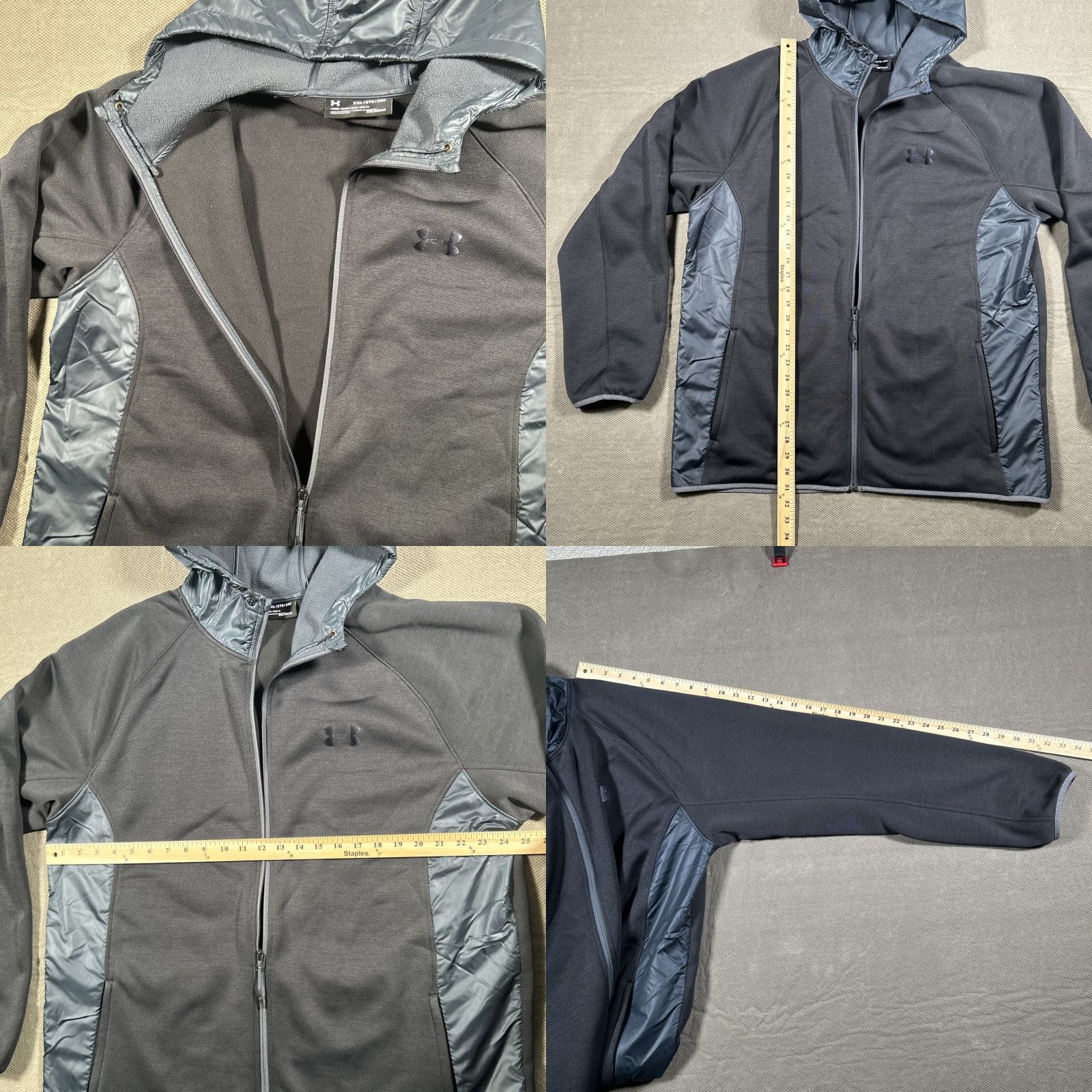 Under Armour Under Armour ColdGear Jacket Hooded Full Zip 2XL Black Mens Activewear Outdoor Sports Winter Fall Spring Size US XXL / EU 58 / 5 - 8 Thumbnail