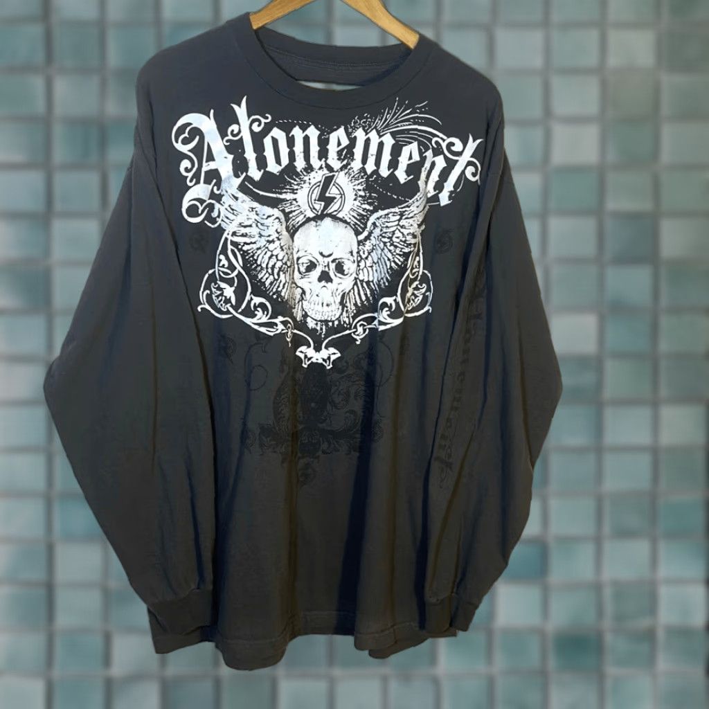 Anvil Atonement Tshirt XXL Gray Long Sleeve Skull Unisex Mens Size US XXL / EU 58 / 5 - 1 Thumbnail