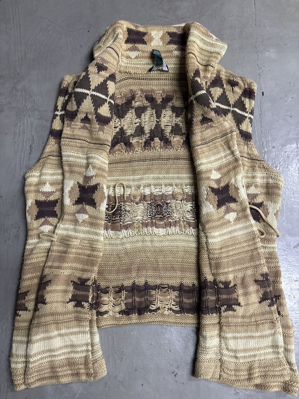 RRL Ralph Lauren RRL Double RL Hand Knit Ranch Cardigan Navajo Vest Size US M / EU 48-50 / 2 - 10 Thumbnail