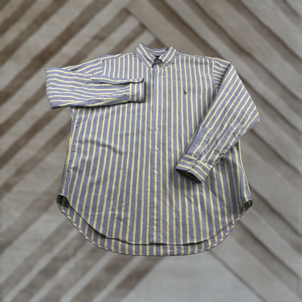 Polo Ralph Lauren Polo Ralph Lauren Dress Shirt Striped Oxford Long Sleeve Button-Up 17 34/35 Men Size 46R - 1 Thumbnail