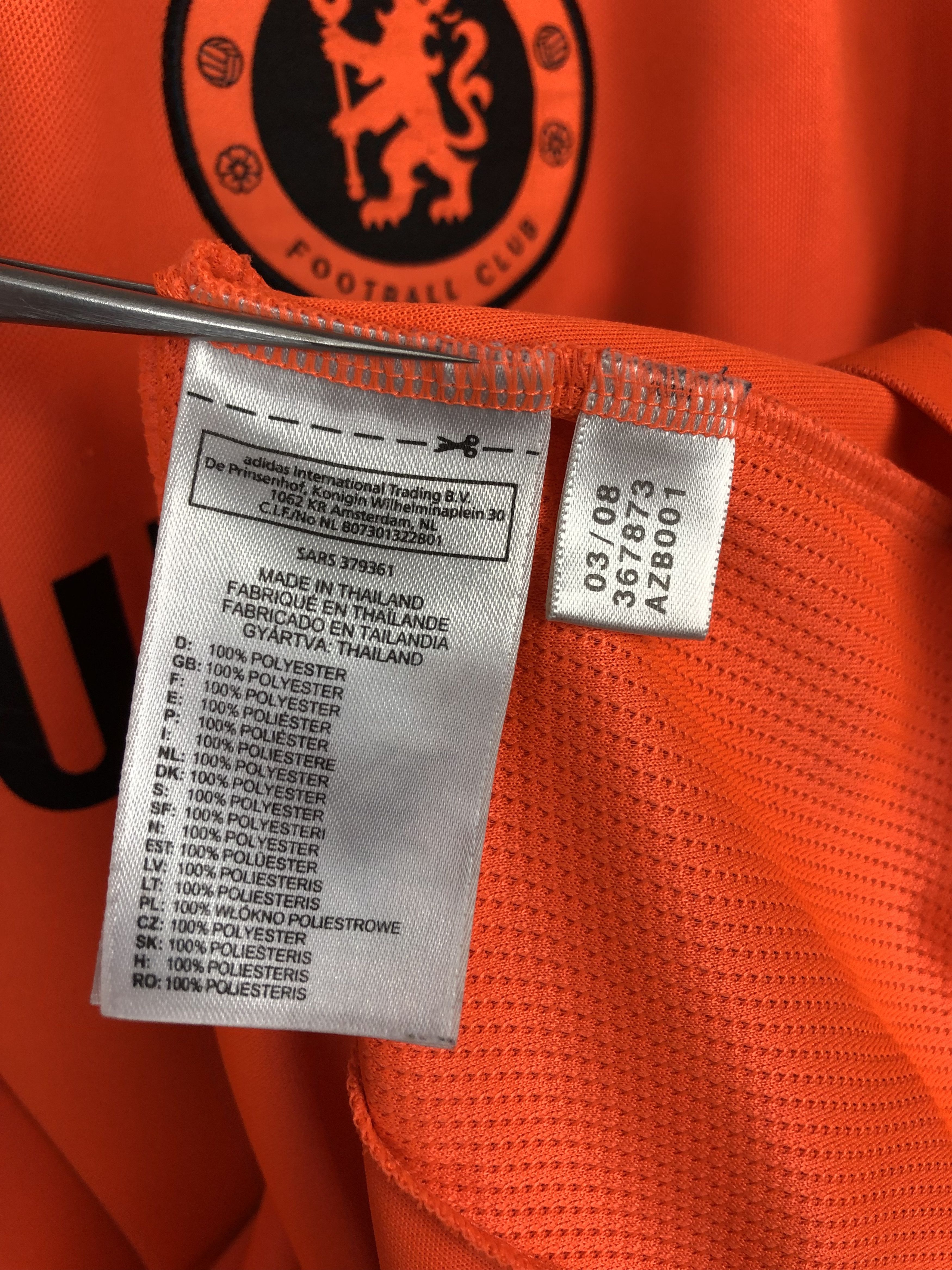 Adidas Chelsea Goalkeeper football shirt 2009 Soccer Adidas Jersey Size US XL / EU 56 / 4 - 7 Thumbnail