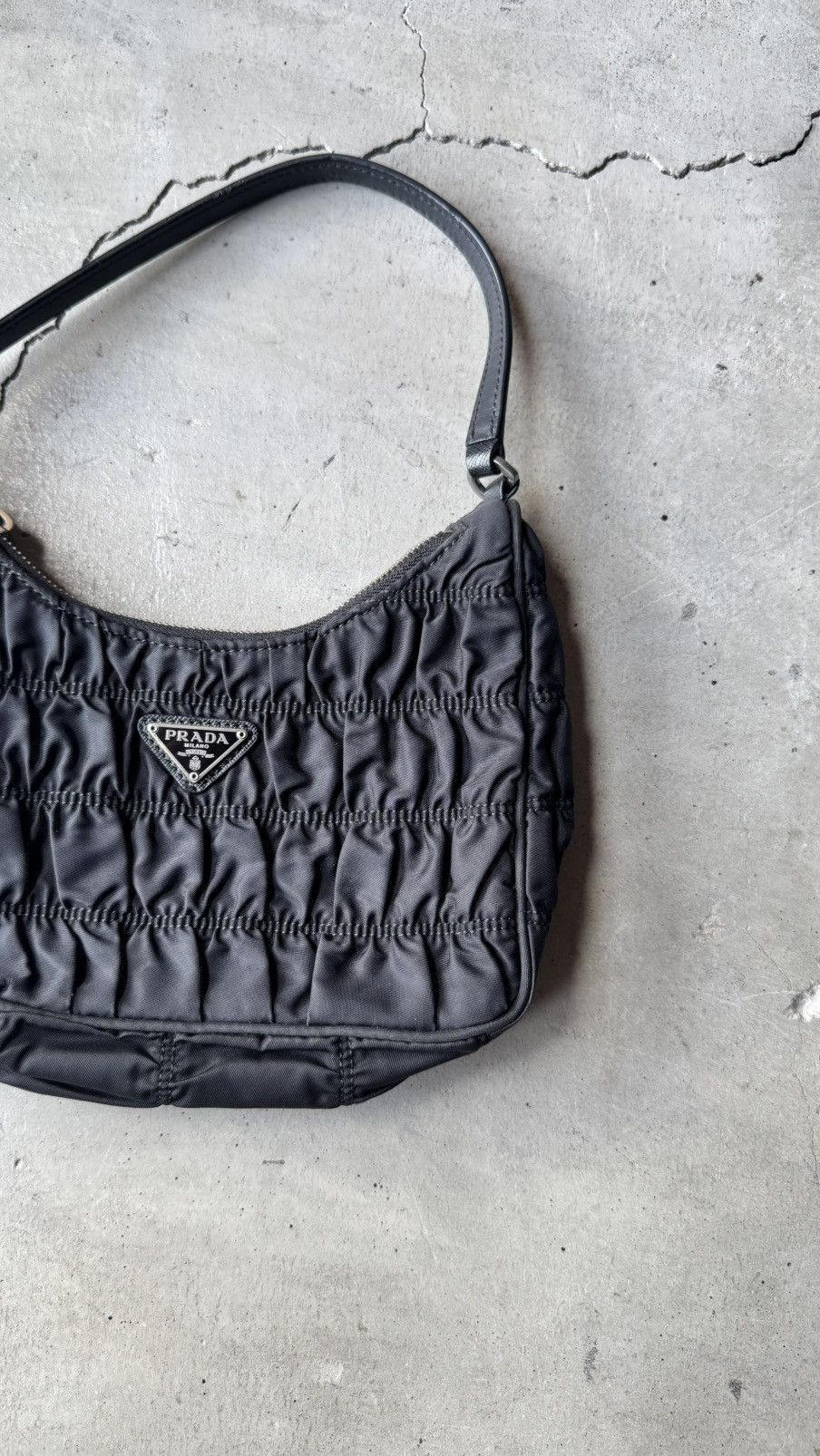 Balenciaga PRADA Tessuto Nylon Gaufre Shoulder Bag Black Size ONE SIZE - 4 Thumbnail