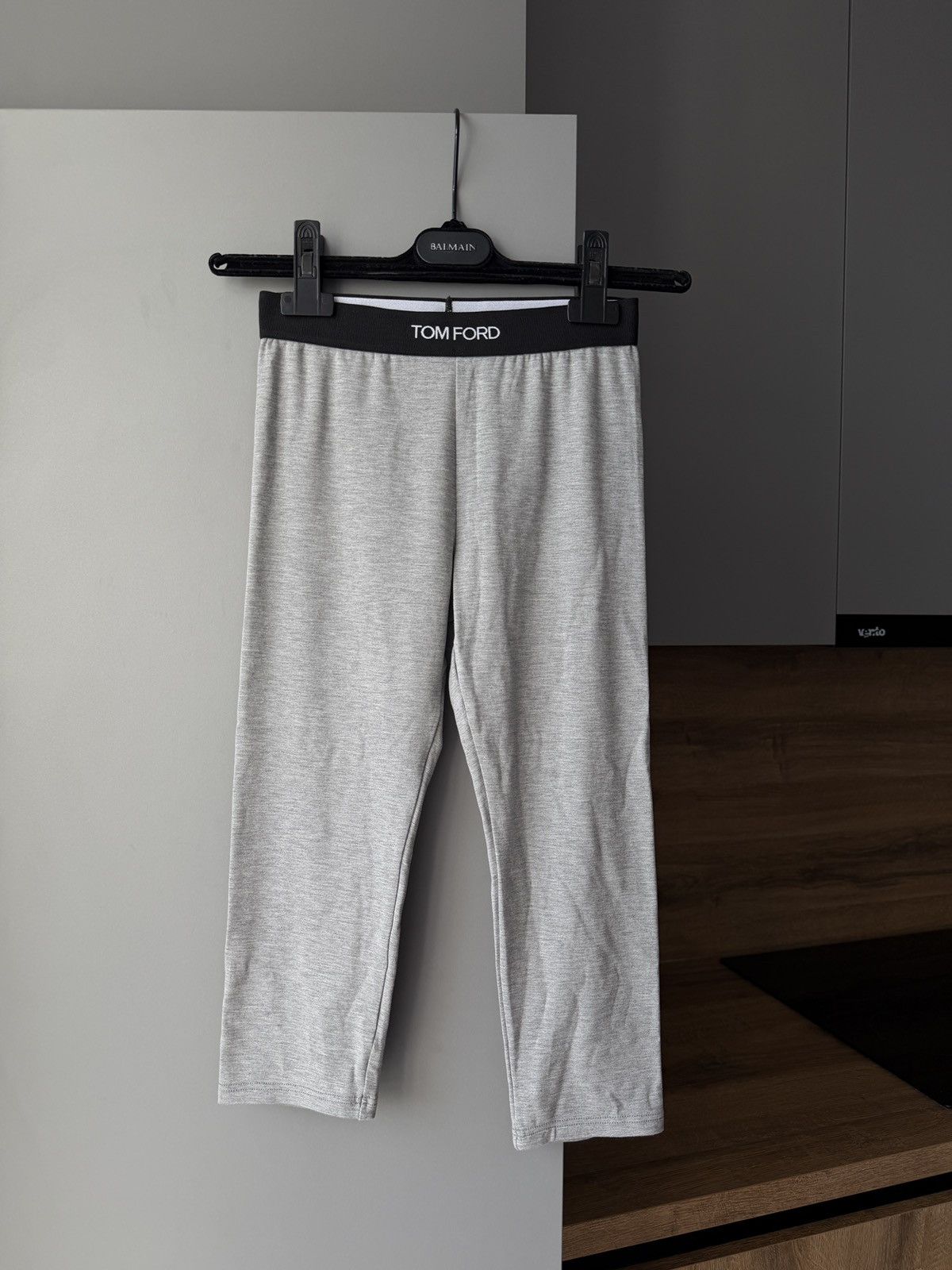 Tom Ford Tom Ford Gray Stretch-Modal Logo-Detailed Leggings Size 24" / US 00 / IT 34 - 3 Thumbnail