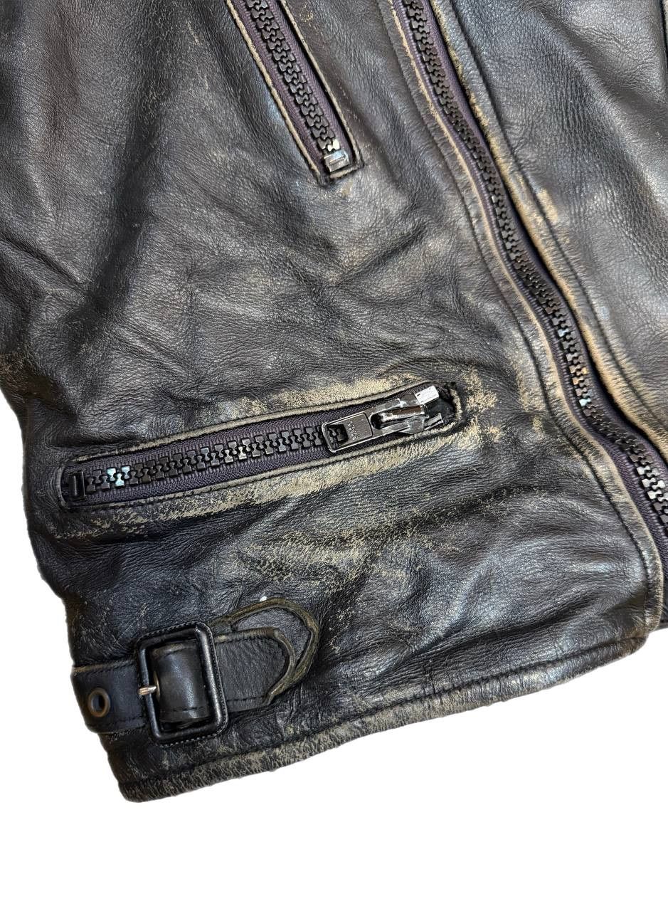 Vintage Vintage 80s Wolf Leathers Distressed Biker Jacket Cafe Racer Size US M / EU 48-50 / 2 - 5 Thumbnail