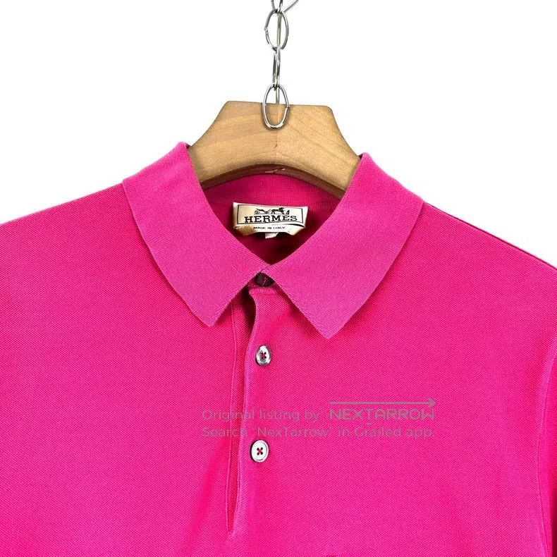 Hermes Hermes Rose pink pocket embroidery letter short-sleeved po Size S / US 4 / IT 40 - 3 Thumbnail