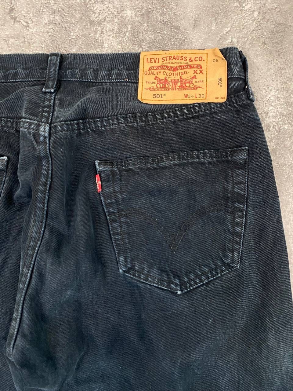 Levi's Levi's 501 Vintage Men Denim Jeans Black Straight Fit Size US 34 / EU 50 - 3 Thumbnail