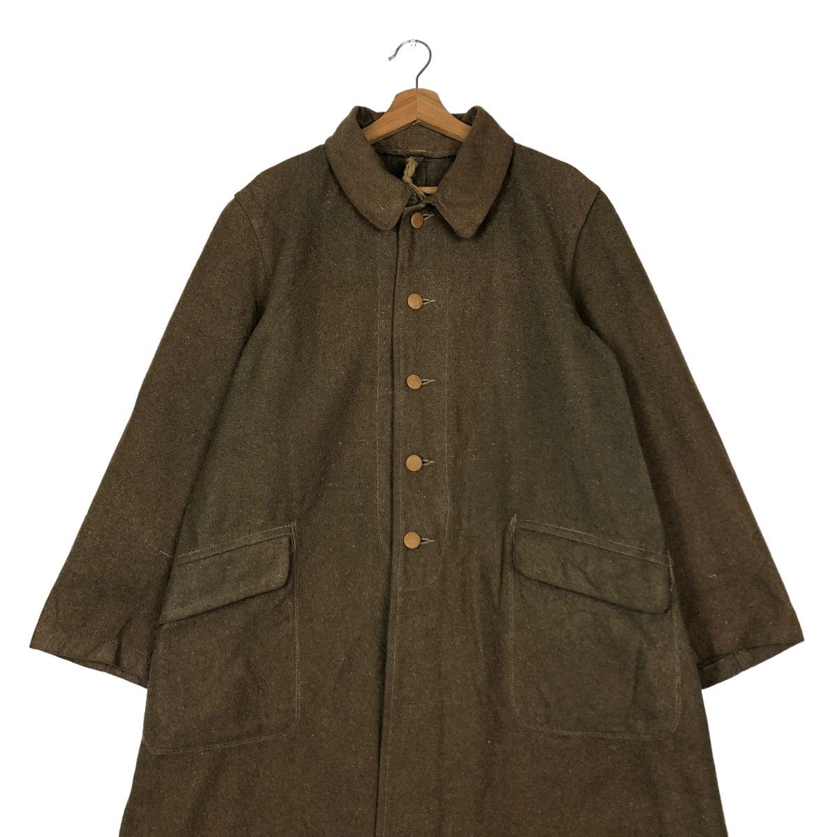 Vintage 🔥VINTAGE 1940’s LONG JACKET WOOL MILITARY USA FORCES USN Size US M / EU 48-50 / 2 - 4 Thumbnail