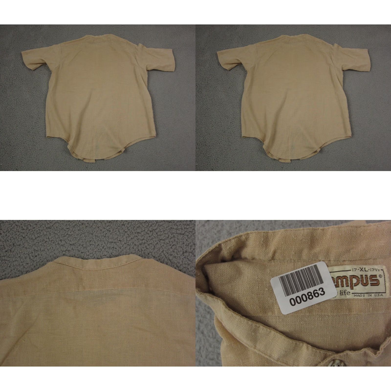 Vintage VINTAGE Campus Shirt Mens XL Brown 60s 70s Band Button-Up Short Sleeve Collared Cotton Polyester Made in USA Size US XL / EU 56 / 4 - 9 Thumbnail