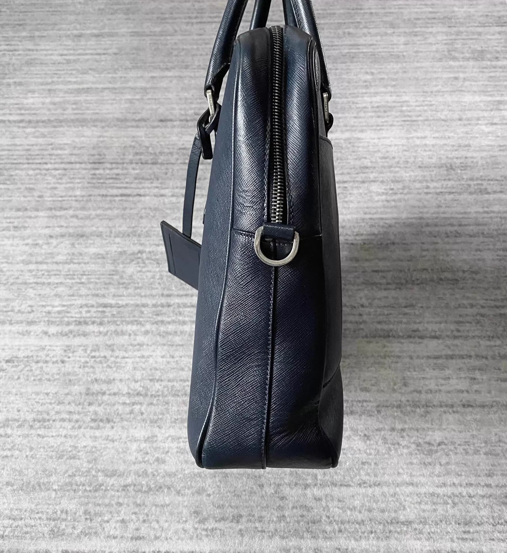 Prada Prada Saffiano Men's Navy Like New Briefcase Size ONE SIZE - 6 Thumbnail