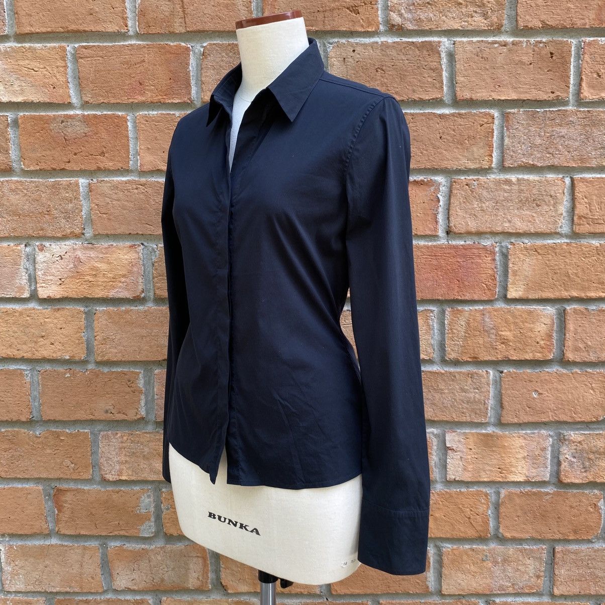 Jil Sander Jil Sander Black Fitted Long-Sleeve Stretch Shirt Size XS / US 0-2 / IT 36-38 - 5 Thumbnail