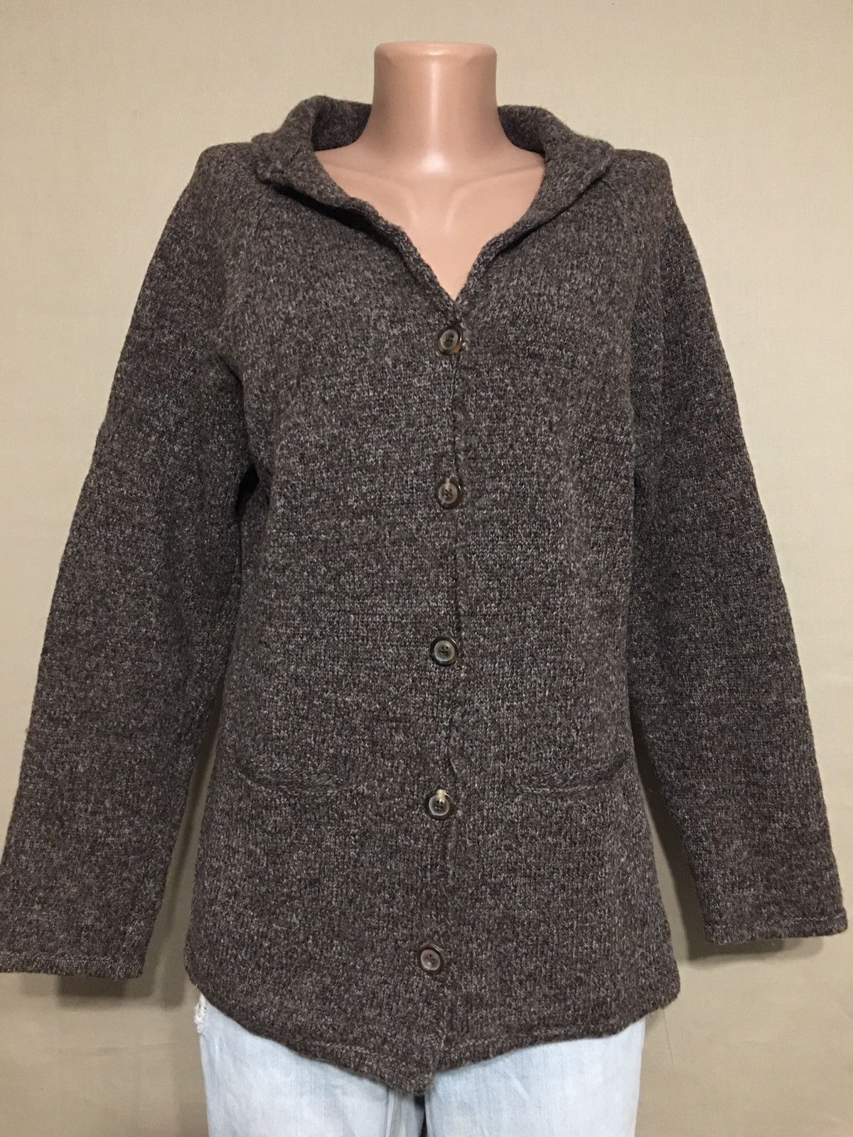 Designer ERIBE Shetland Wool Scotland Cardigan Sweater EU 42 Size M / US 6-8 / IT 42-44 - 1 Thumbnail