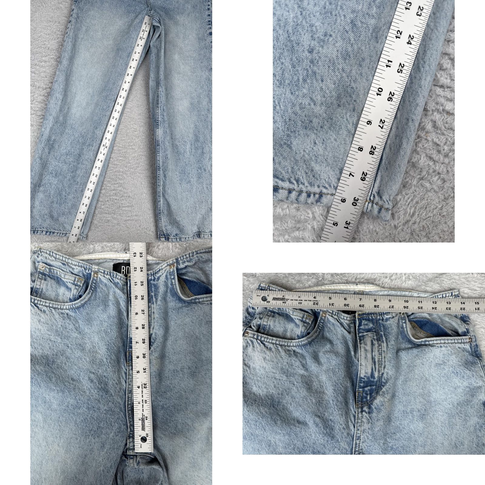 Bdg BDG Urban Outfitters Jeans Womens 28x31 Blue High Rise Wide Leg Acid Wash Denim Size 28" / US 6 / IT 42 - 8 Thumbnail